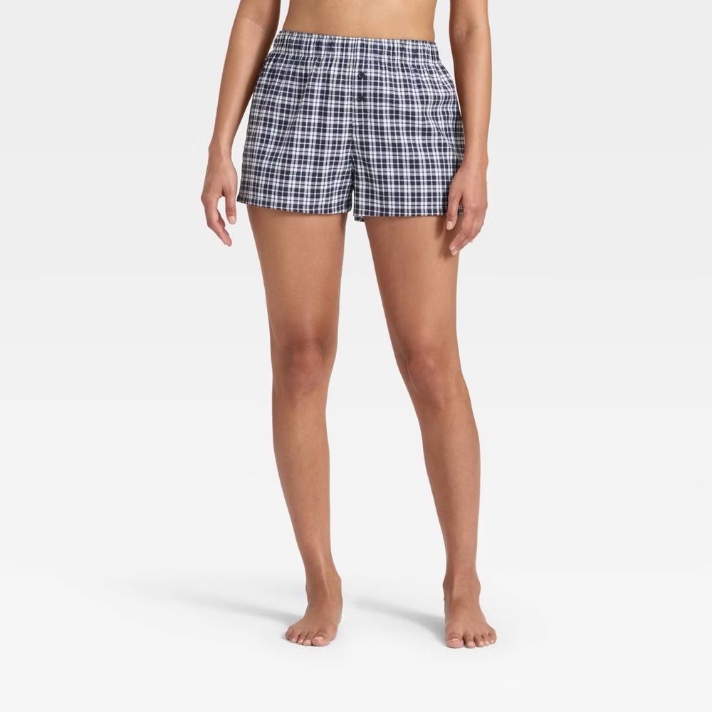 Boxer Pajama Shorts Wild Fable Target Navy Plaid